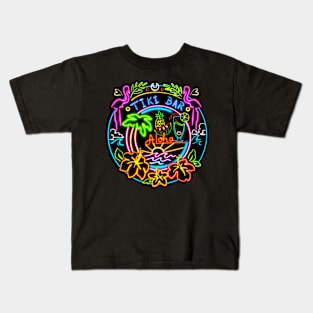 Neon Tropical Night Kids T-Shirt